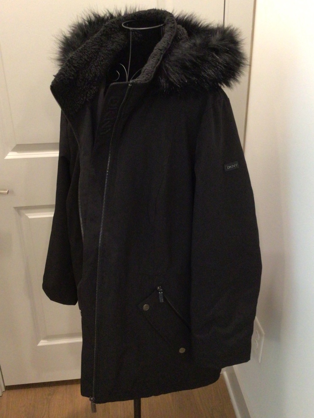 DKNY Winter Jacket with Fur Hood